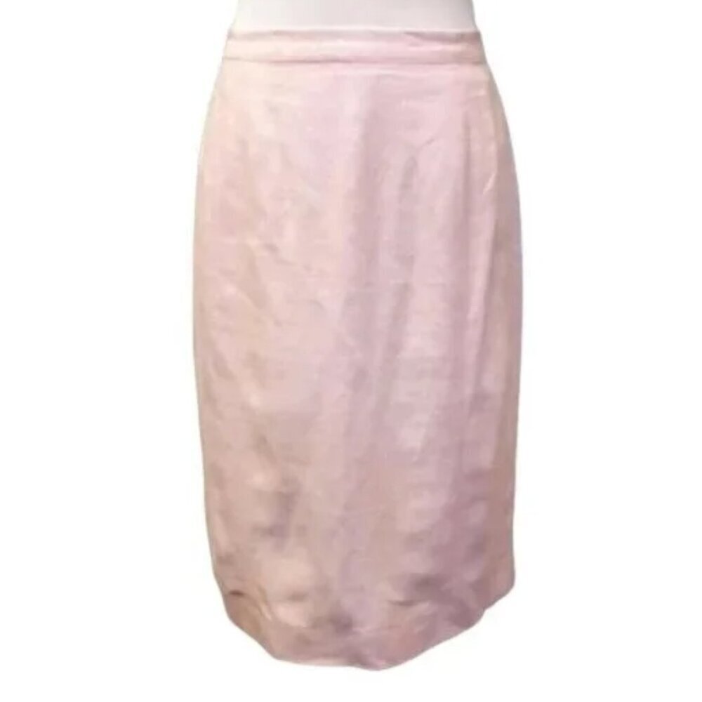 Bloomingdales light pink linen peciel skirt size 6P (25)
